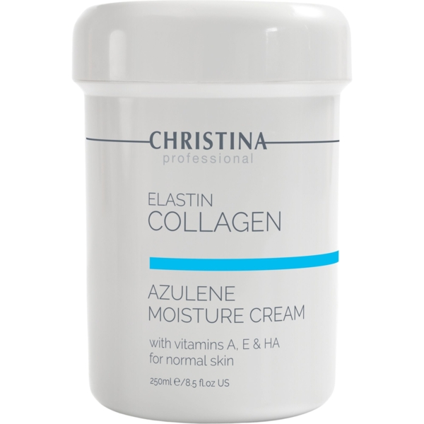 Увлажняющий крем для нормальной кожи Christina Elastin Collagen Azulene Moisture Cream with Vitamins A, E & HA 250 мл - Pampik