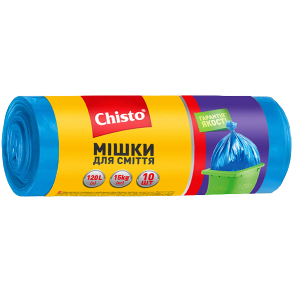 Мішки для сміття Chisto, 120 л, 10 шт. - Pampik