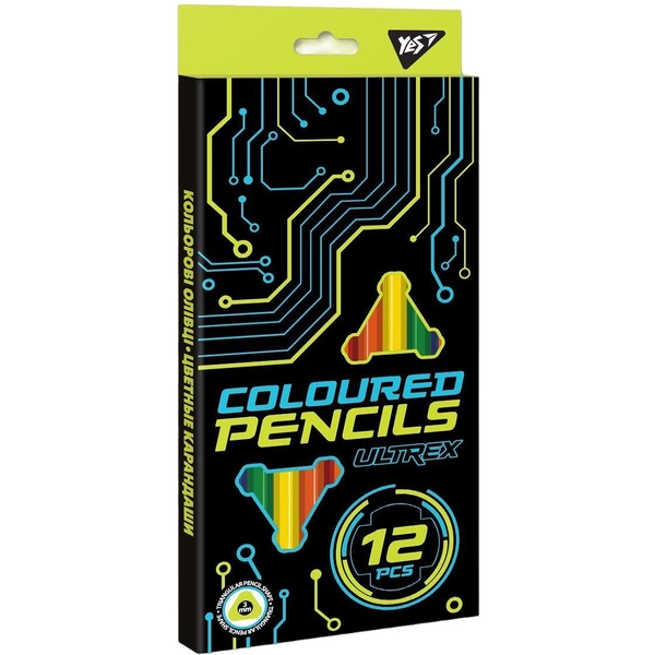 Олівці кольорові Yes Ultrex, 12 кольорів (290636) - Pampik