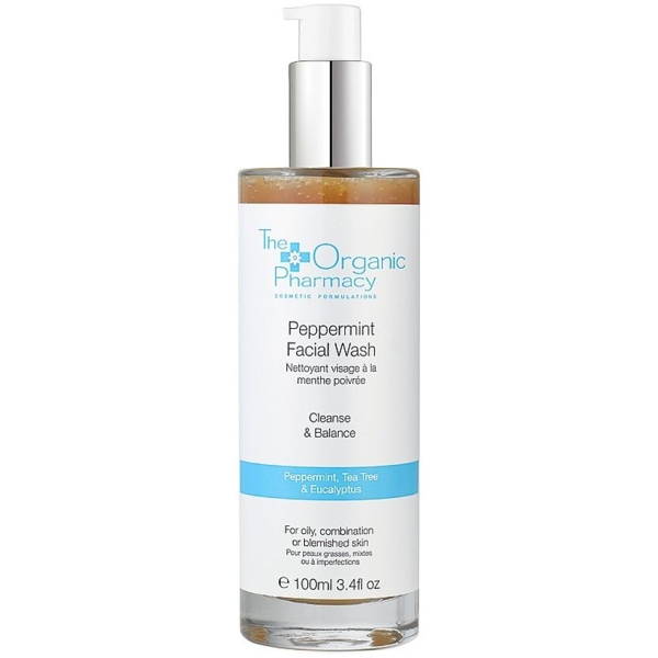 Очищуючий гель з екстрактом м'яти The Organic Pharmacy Peppermint Facial Wash, 100 мл - Pampik
