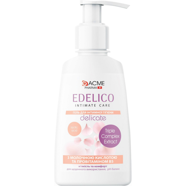 Гель для интимной гигиены Edelico Intimate Care Delicate для чувствительной и сухой кожи 300 мл - Pampik