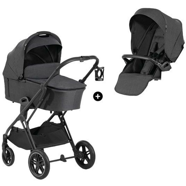 Универсальная коляска 2 в 1 Hauck Vision X Set Melange Black, черная (16523-2) - Pampik
