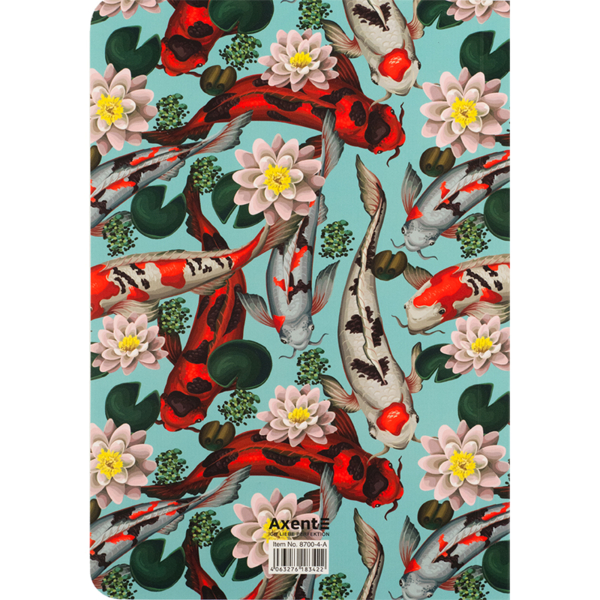Книга записная Axent Fish, A5, в клеточку, 80 листов, голубовато-красная (8700-4-A) - Pampik - 5