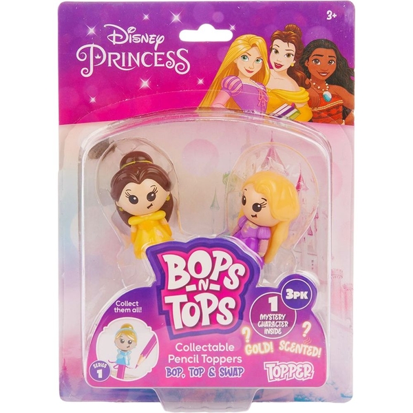 Набір колекційних фігурок-топерів Sambro Bops n Tops Принцеси Дісней, 3 шт., в асортименті (DSP20-3980-KV-FO) - Pampik