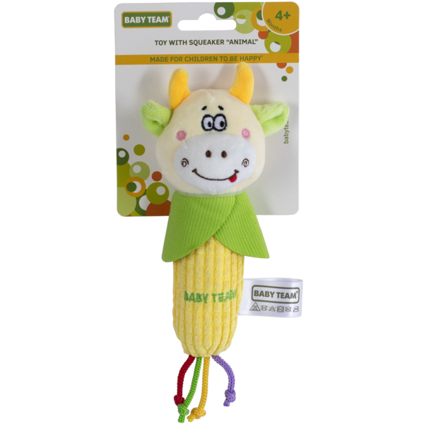 Іграшка-пищалка Baby Team Animals Корівка (8507_корівка) - Pampik