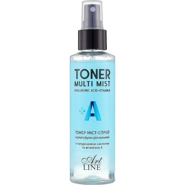 Тонер міст-спрей для обличчя Art Line Toner Multi Mist Hyaluronic Acid + Vitamin A 150 мл - Pampik