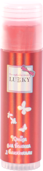 Крейда для волосся Lukky, з блискітками та ароматом вишні, блістер, 10 г, червоний (T18859) - Pampik