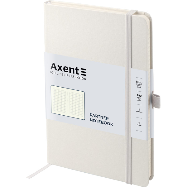 Книга записна Axent Partner A5- в клітинку 96 аркушів біла (8201-21-A) - Pampik - 2