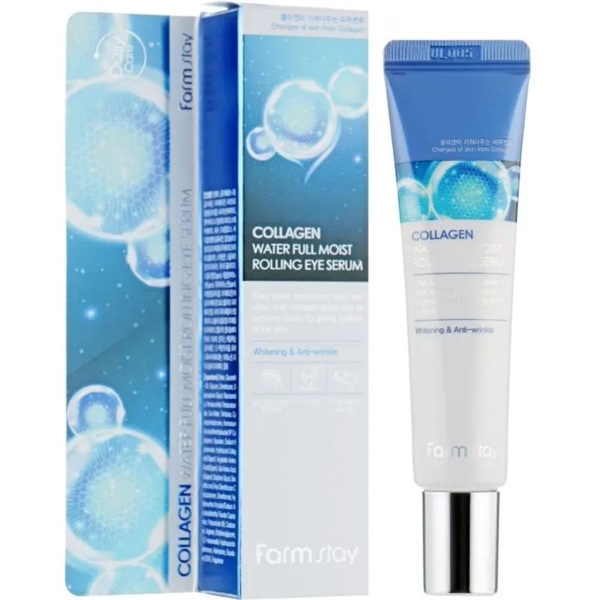 Сироватка-ролер для шкіри навколо очей FarmStay Collagen Water Full Moist Rolling Eye Serum 25 мл - Pampik - 2