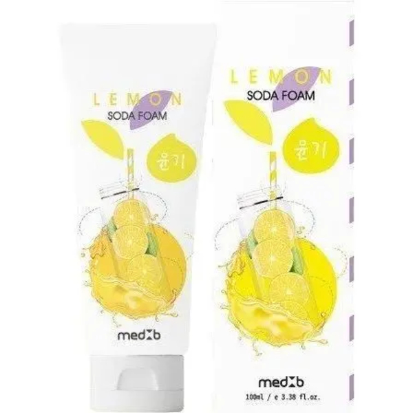 Пінка для вмивання обличчя з содою MEDB Lemon з екстрактом лимону 100 мл - Pampik
