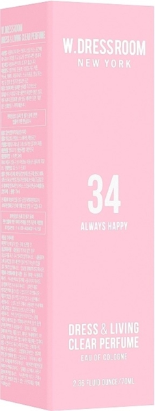 Парфумована вода W.Dressroom Dress & Living Clear Perfume No.34 Always Happy для одягу та дому 70 мл - Pampik - 2