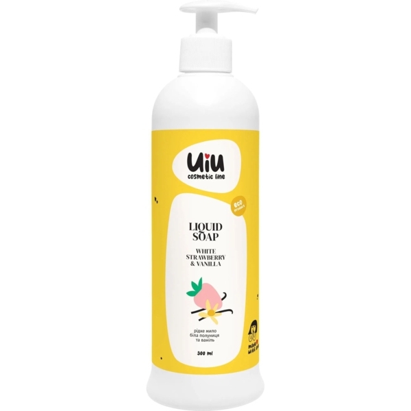 Рідке мило UIU Біла полуниця & Ваніль, 300 мл - Pampik