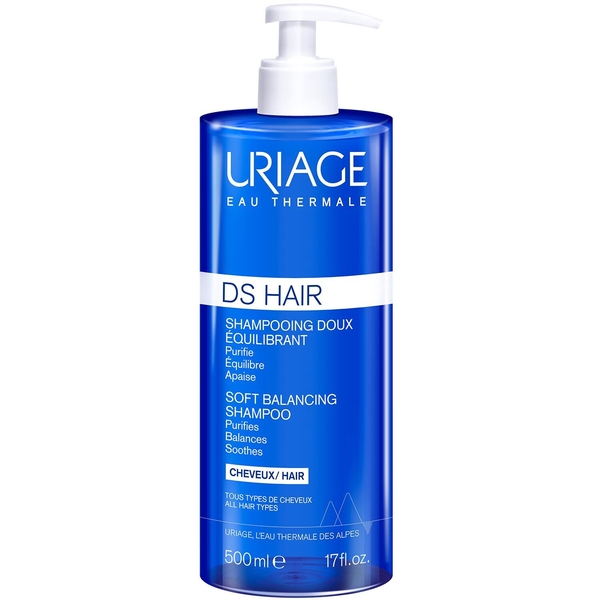 Шампунь мягкий балансирующий Uriage DS Hair Soft Balancing Shampoo, 500 мл - Pampik
