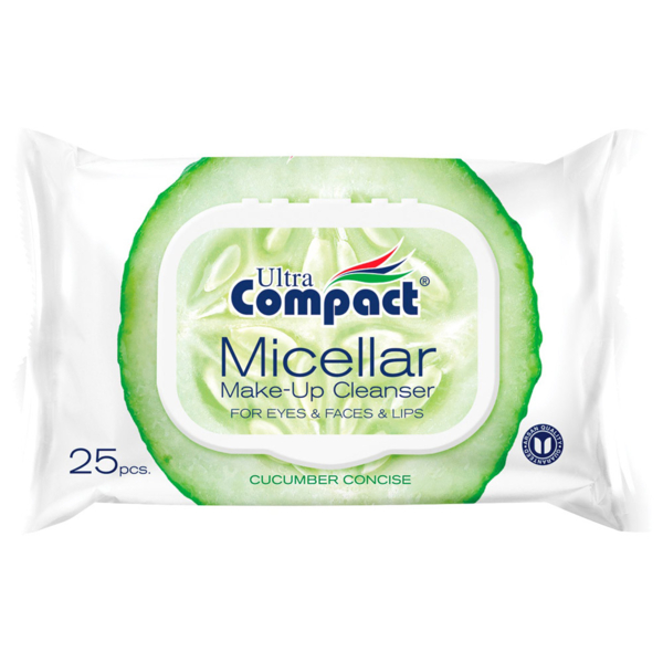 Вологі серветки для зняття макіяжу Ultra Compact Міцелярні, 25 шт. - Pampik