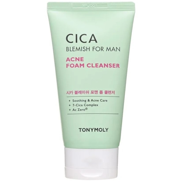 Пінка для вмивання Tony Moly Derma Lab Cica Blemish For Man Acne Foam Cleanser, 120 г - Pampik - 2