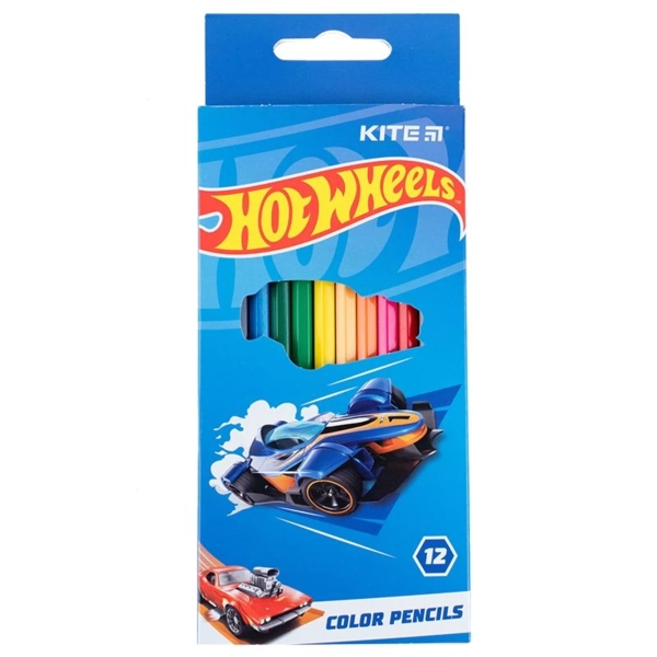 Цветные карандаши Kite Hot Wheels 12 шт. (HW23-051) - Pampik