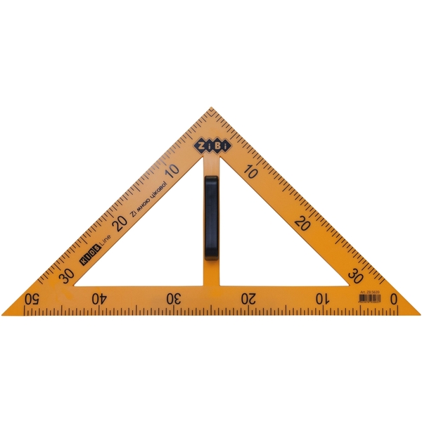 Косинець ZiBi Teacher Kids Line для шкільної дошки 90°/45° 50 см жовтий (ZB.5639) - Pampik