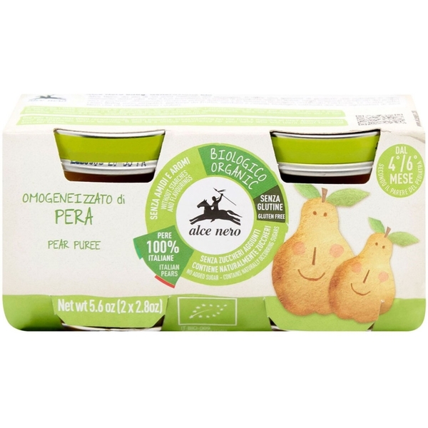 Фруктове пюре Alce Nero Груша, 160 г (2шт. х 80 г) - Pampik