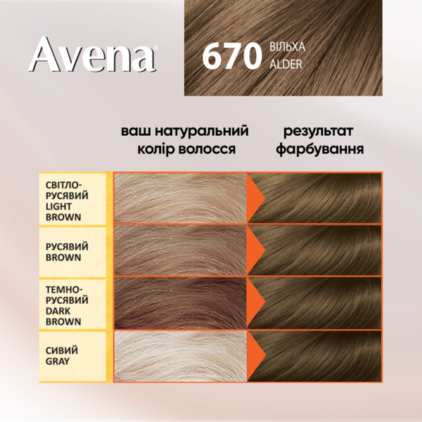 Cтійка крем-фарба для волосся Avena Shine Color вільха 670 138 мл - Pampik - 4