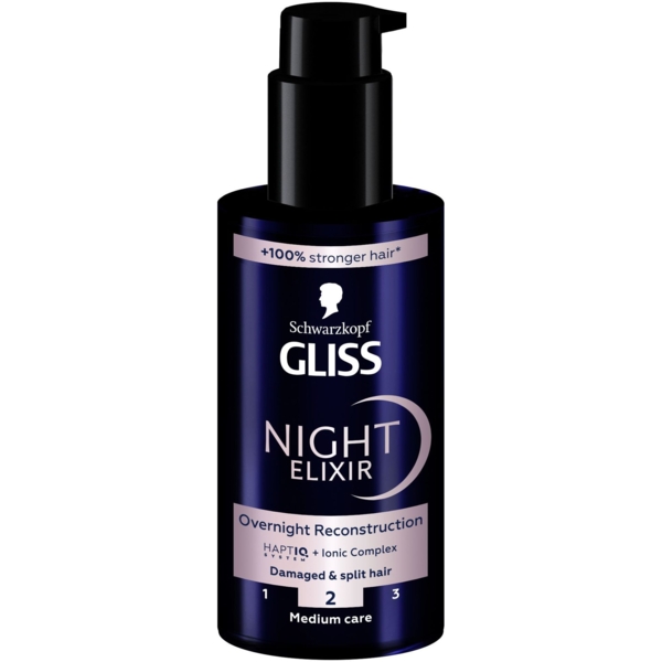 Эликсир Gliss Night Elixir Overnight Reconstruction, 100 мл - Pampik