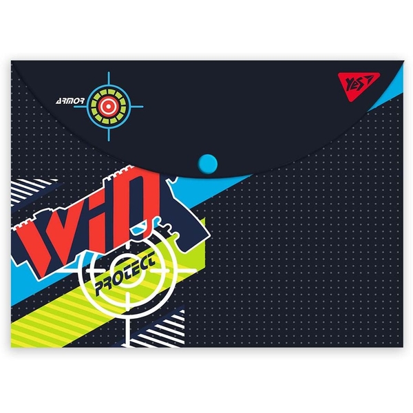 Папка-конверт Yes Blaster, A4, с кнопкой (492004) - Pampik