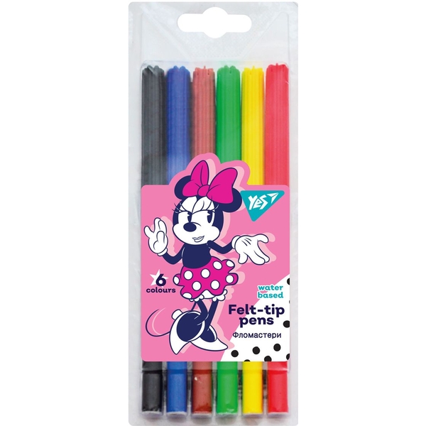 Фломастеры Yes Minnie Mouse, 6 цветов (650512) - Pampik