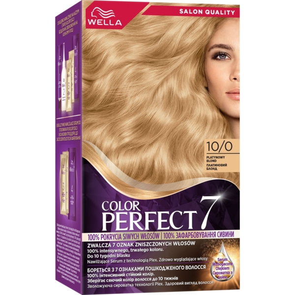 Стойкая крем-краска для волос Wella Color Perfect 10/0 Платиновый Блонд - Pampik