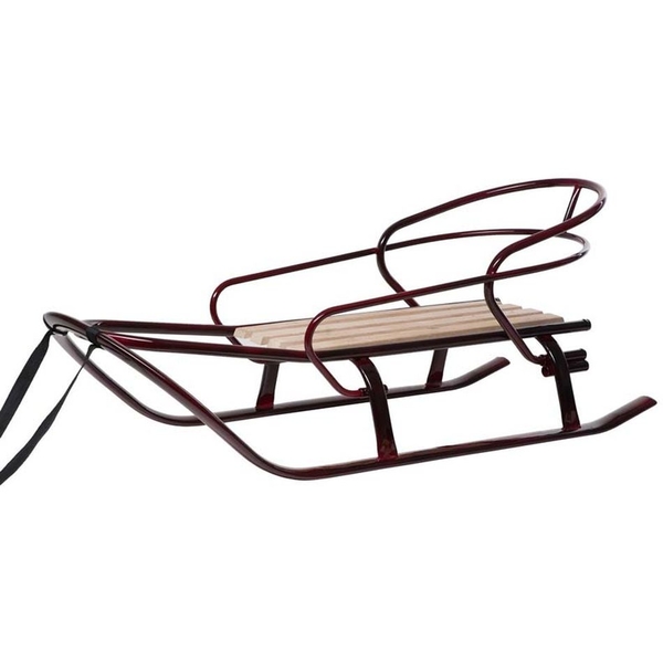 Санки Vitan Спринтер со спинкой бордовые (7364) - Pampik