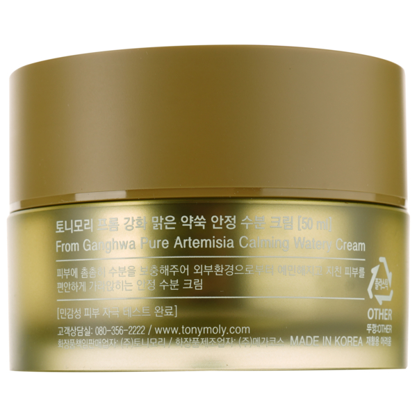 Крем для лица Tony Moly Ganghwa Pure Artemisia Calming Watery Cream, увлажняющий с экстрактом полыни, 50 мл - Pampik - 4