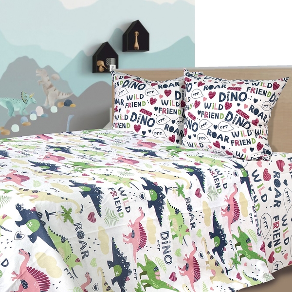 Комплект постільної білизни Ярослав, бязь набивна, дитячий, 147x112 см, різнокольоровий (519_t284) - Pampik