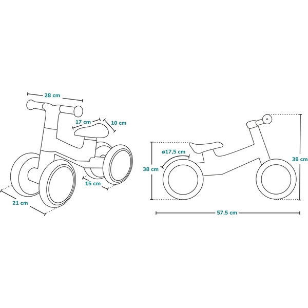 Біговел Lionelo Villy Green Turquoise, бірюзовий - Pampik - 11