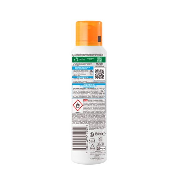Солнцезащитный спрей-мист для детей Garnier Ambre Solaire Kids, SPF 50+, 150 мл - Pampik - 2