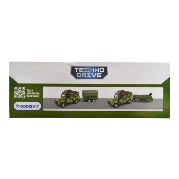 Игровой набор TechnoDrive Land Rover Defender Military с прицепом (520027.270) - Pampik - 13