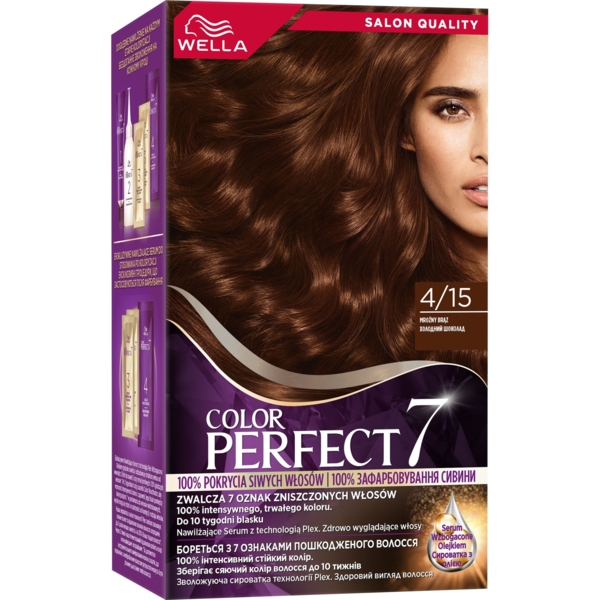 Стійка крем-фарба для волосся Wella Color Perfect 4/15 Холодний шоколад - Pampik