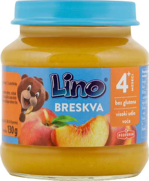 Пюре фруктове Lino Персик та яблуко, 130 г - Pampik