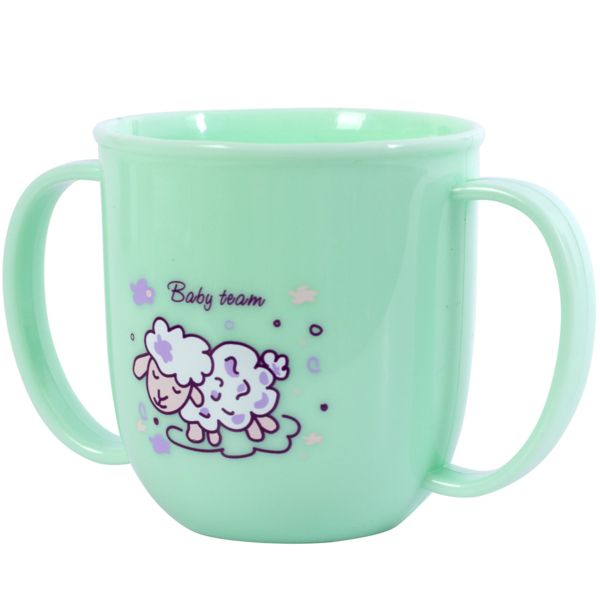 Чашка дитяча Baby Team з ручками, зеленая (6008) - Pampik