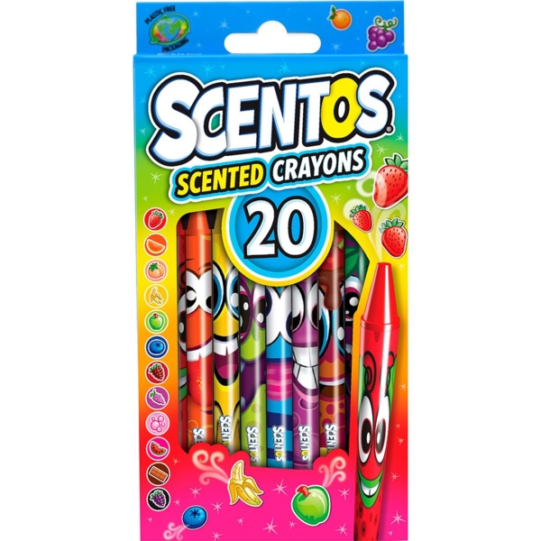 Набір ароматних воскових олівців Scentos Фруктова феєрія, 20 кольорів (40277) - Pampik
