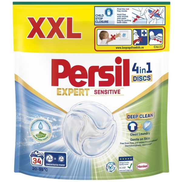 Диски для стирки Persil Expert Deep Clean Sensitive 4 in 1 Discs, 34 шт. - Pampik