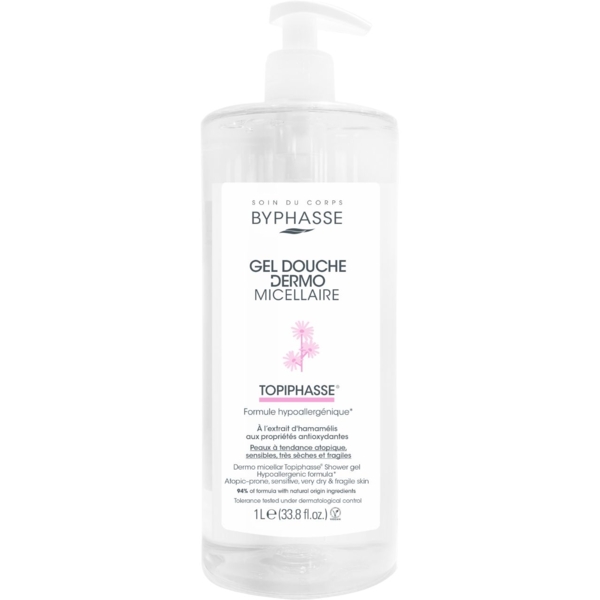 Міцелярний гель для душу Byphasse, для шкіри схильної до атопії, 1 л - Pampik