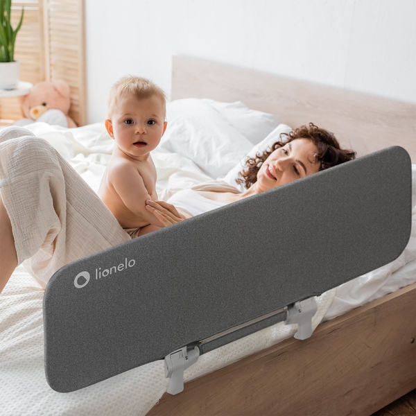 Захисний бар'єр для ліжка Lionelo Lora Grey Stone, сірий - Pampik - 8