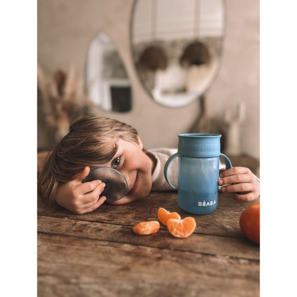 Поїльник-непроливайка Beaba 360°, блакитний, 340 мл (913572) - Pampik - 12