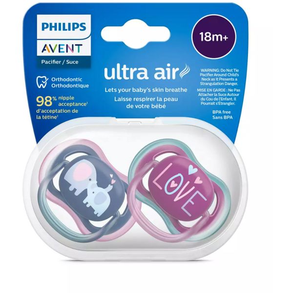 Пустушка Philips Avent Ultra Air з контейнером, 18+ міс., 2 шт. (SCF349/22) - Pampik - 3