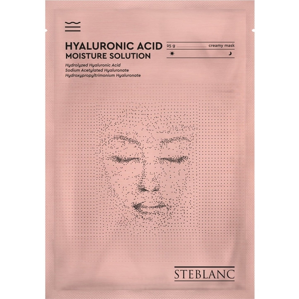 Тканинна крем-маска для обличчя Steblanc Hyaluronic Acid Moisture Solution Зволожуюча з гіалуроновою кислотою, 25 г - Pampik