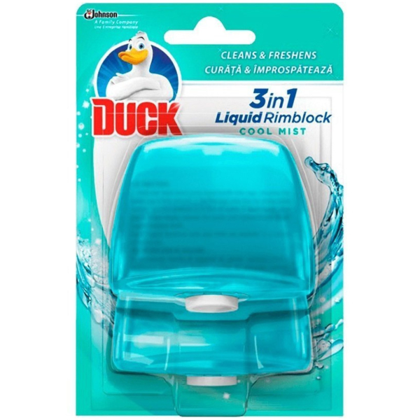 Подвесной очиститель для унитаза Duck Cool Mist 3 в 1, бирюзовый ,55 мл - Pampik