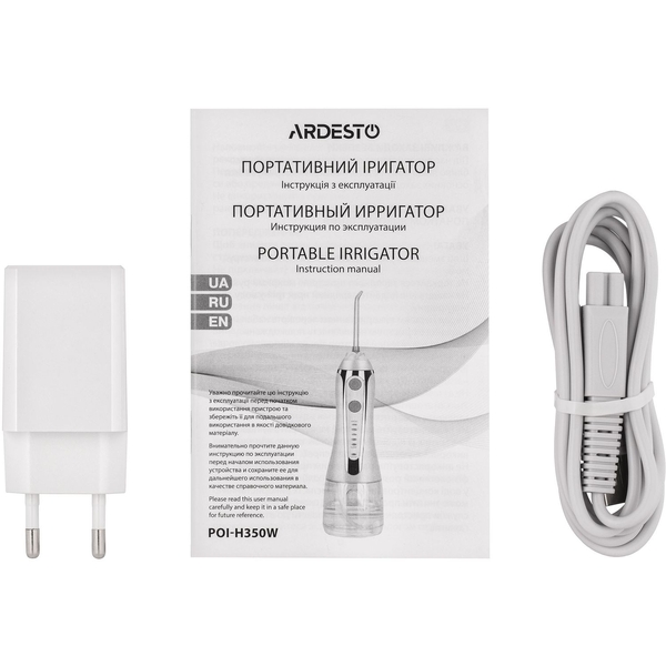Іригатор портативний Ardesto POI-H350W білий - Pampik - 9