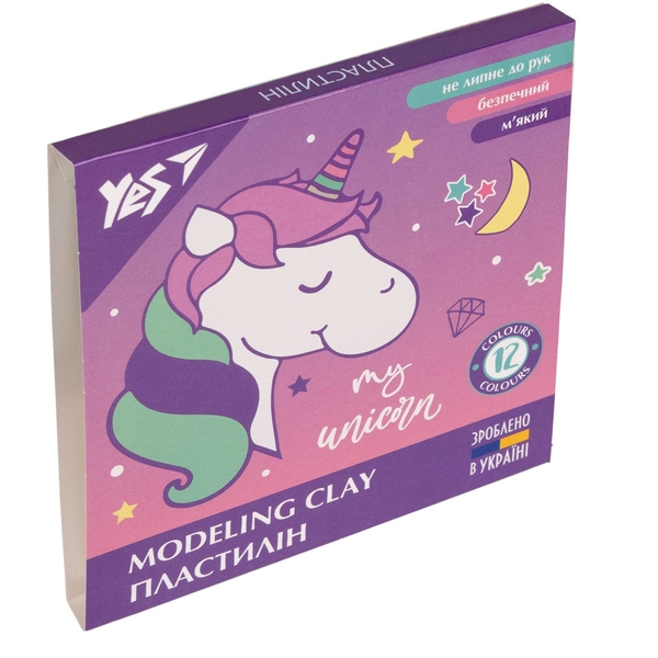Пластилин Yes Glamour, 12 цветов, 240 г (540637) - Pampik