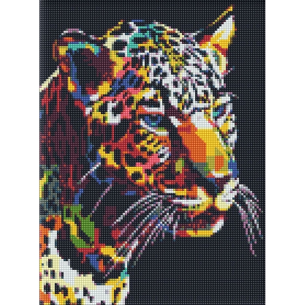 Набор с алмазной мозаикой Ідейка Ягуар поп-арт, 40х30 см (AMO7214) - Pampik
