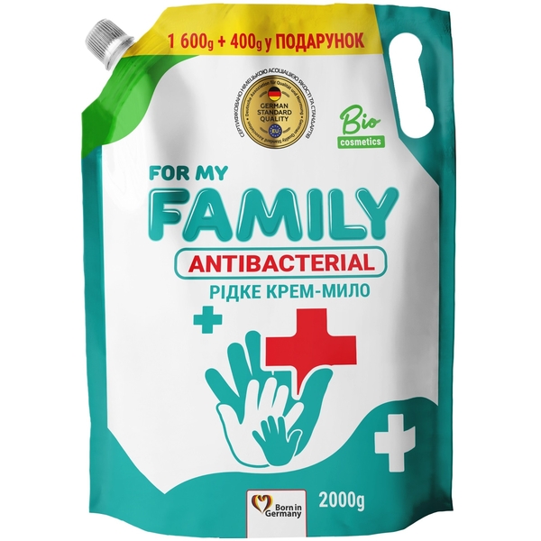 Рідке крем-мило For My Family, антибактеріальне, 2000 г - Pampik