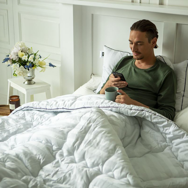 Ковдра бамбукова MirSon Royal Pearl Hand Made №0440, зимова, 110x140 см, біла - Pampik - 10