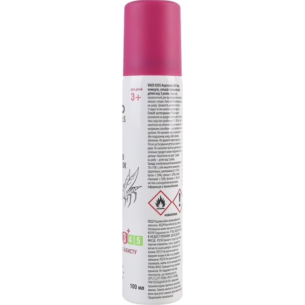 Спрей от комаров, клещей и мошек Vaco Kids, 100 мл - Pampik - 3